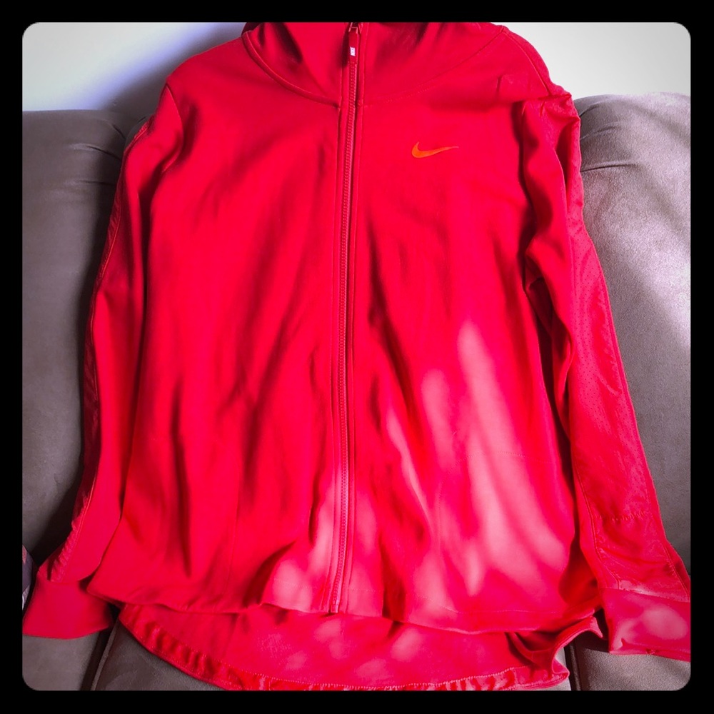 Nike red zip up hoodie